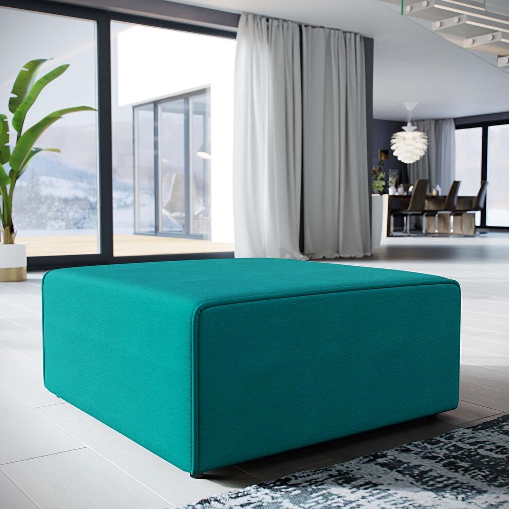 Fabric ottoman in teal by Modway
