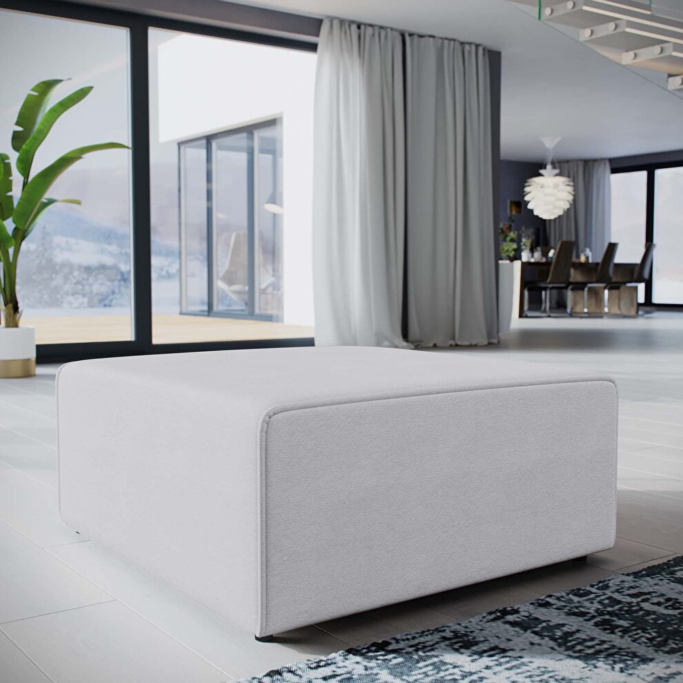 Fabric ottoman in white by Modway
