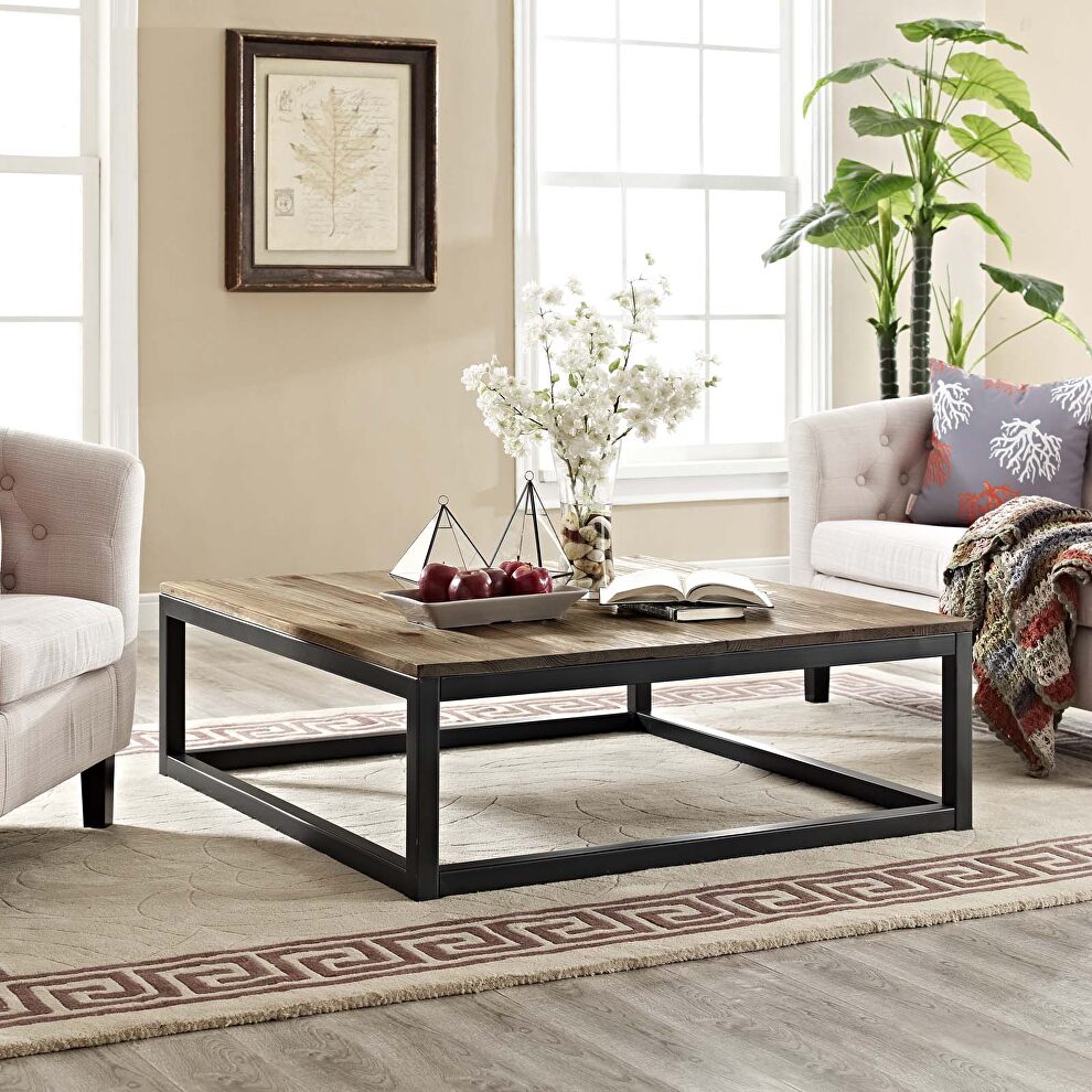 Large coffee table in brown by Modway