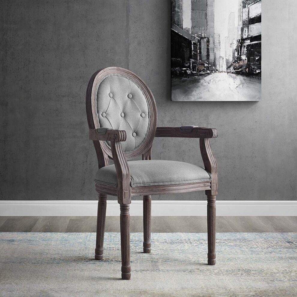 Vintage french dining armchair in light gray by Modway