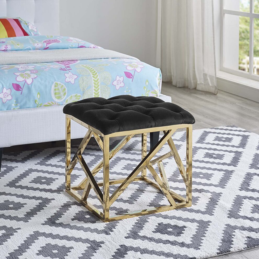 Ottoman in gold black by Modway
