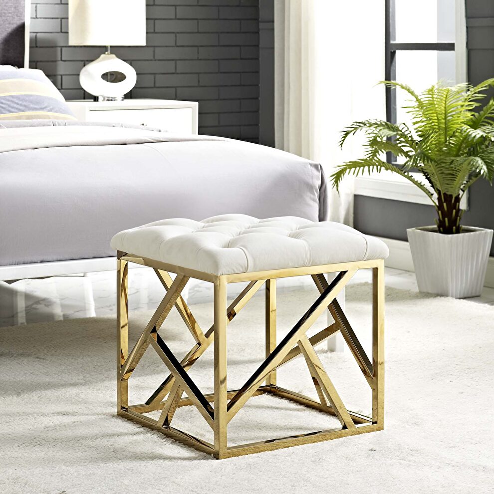 Ottoman in gold ivory by Modway