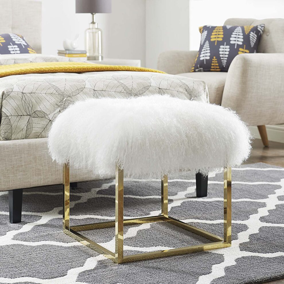 Ottoman in gold white by Modway