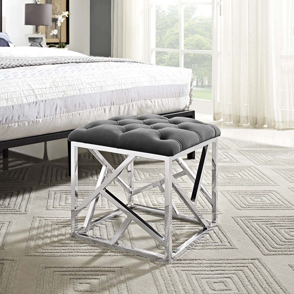 Ottoman in silver gray by Modway