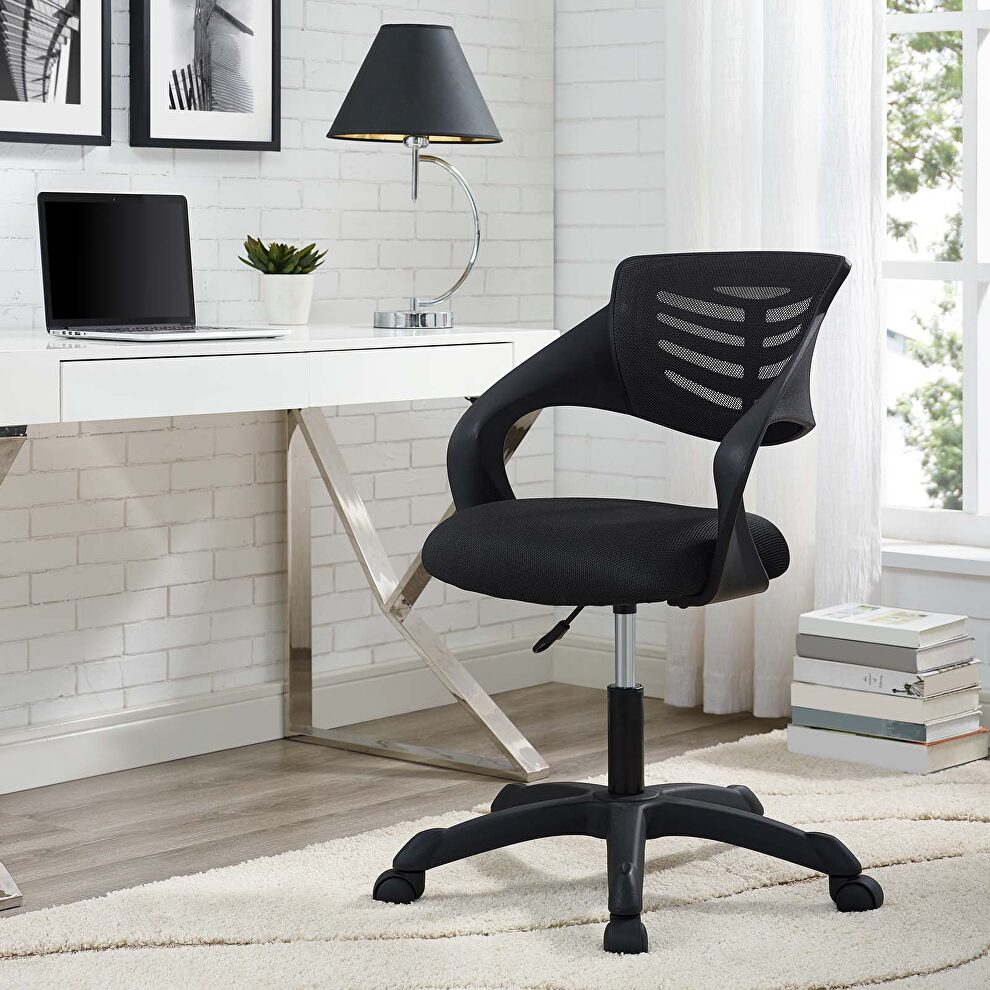 Mesh office chair in black by Modway