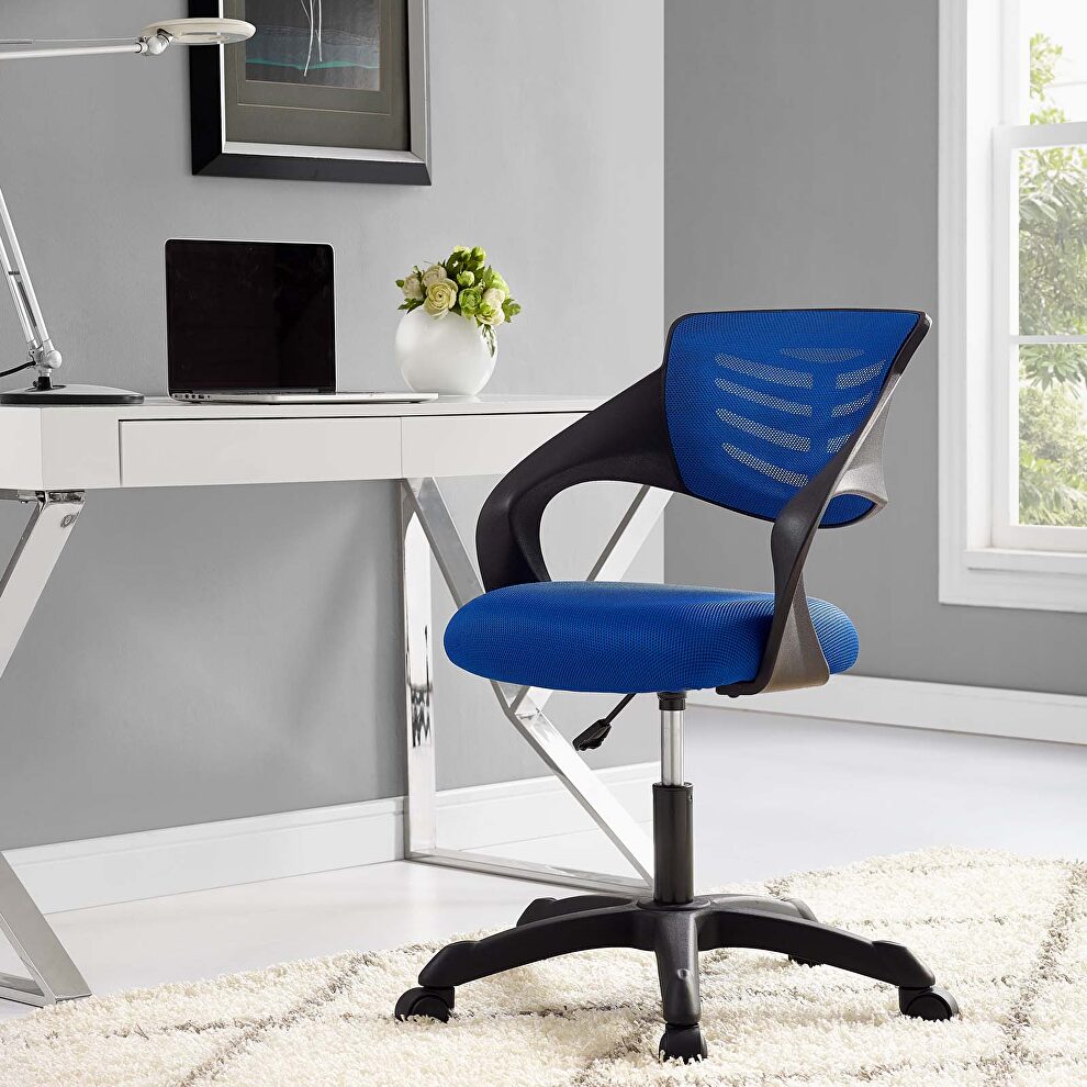 Mesh office chair in blue by Modway