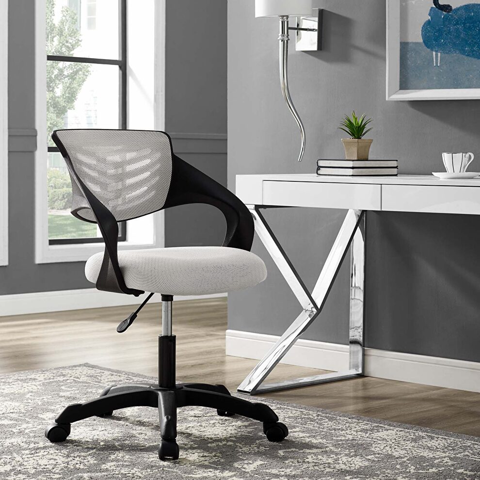 Mesh office chair in gray by Modway