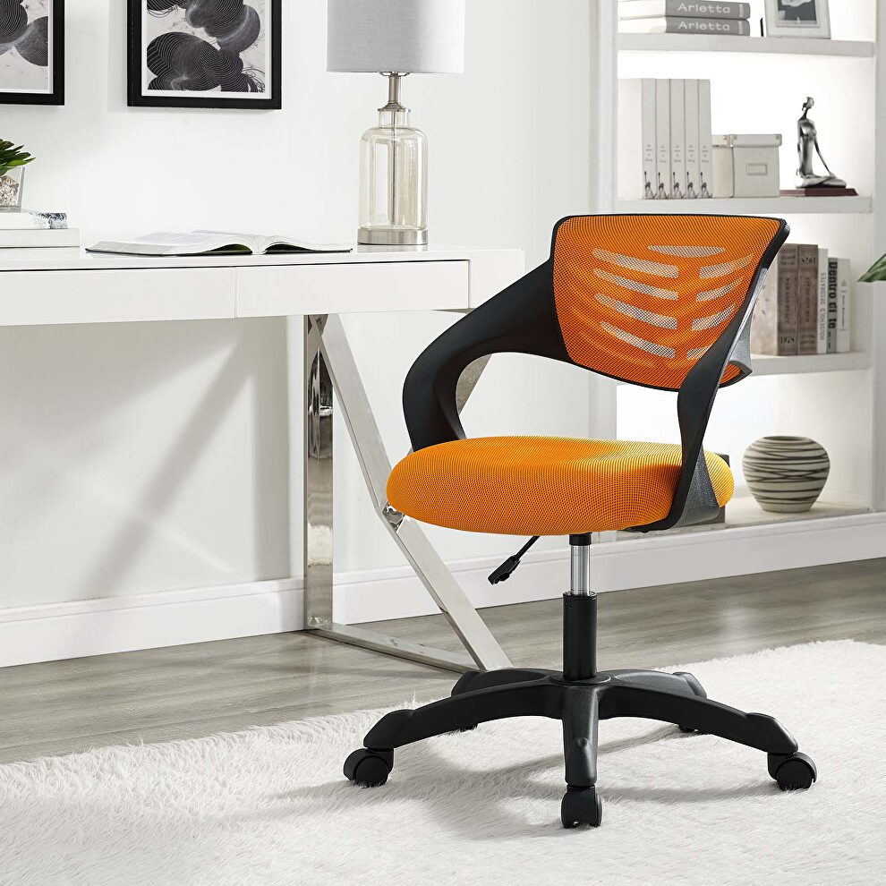 Mesh office chair in orange by Modway