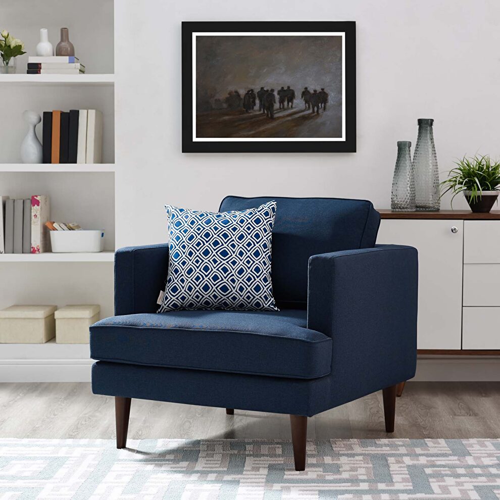 Upholstered fabric armchair in blue by Modway