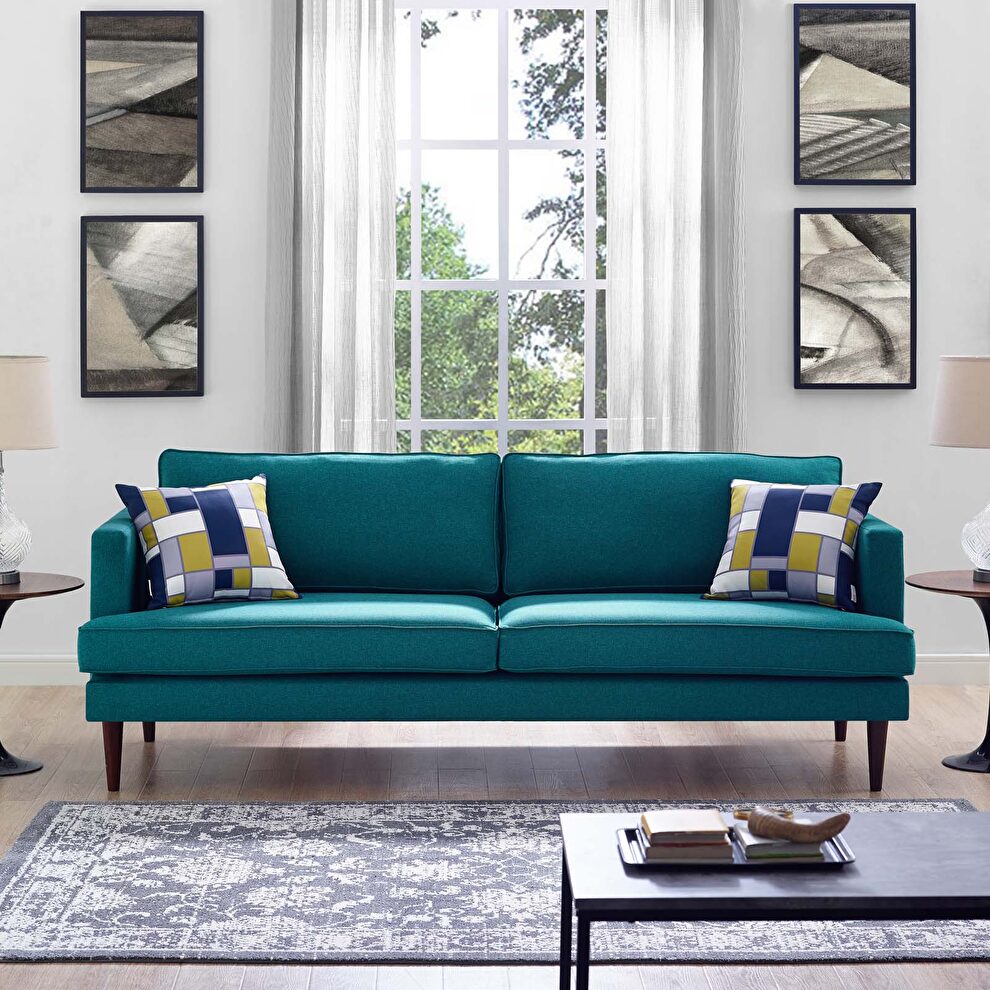 Upholstered fabric sofa in teal by Modway