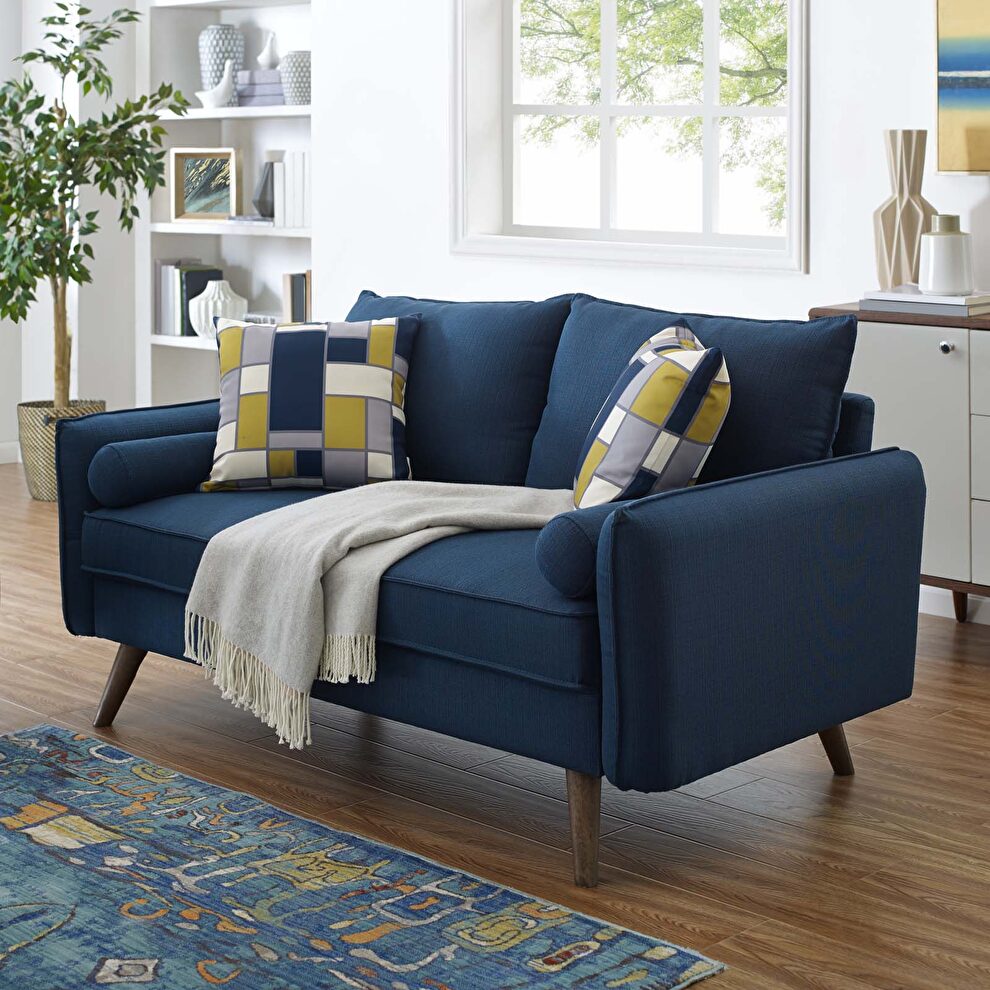 Fabric loveseat in azure by Modway