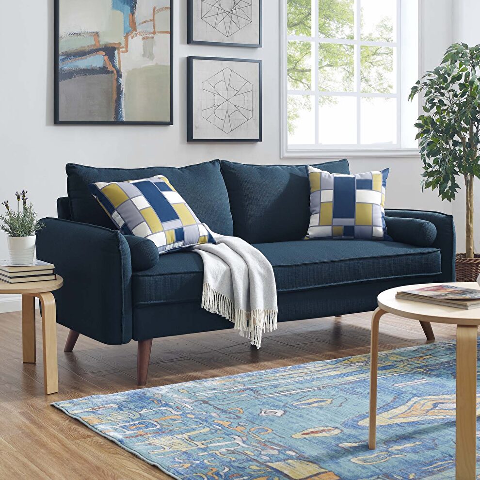 Fabric sofa in azure by Modway