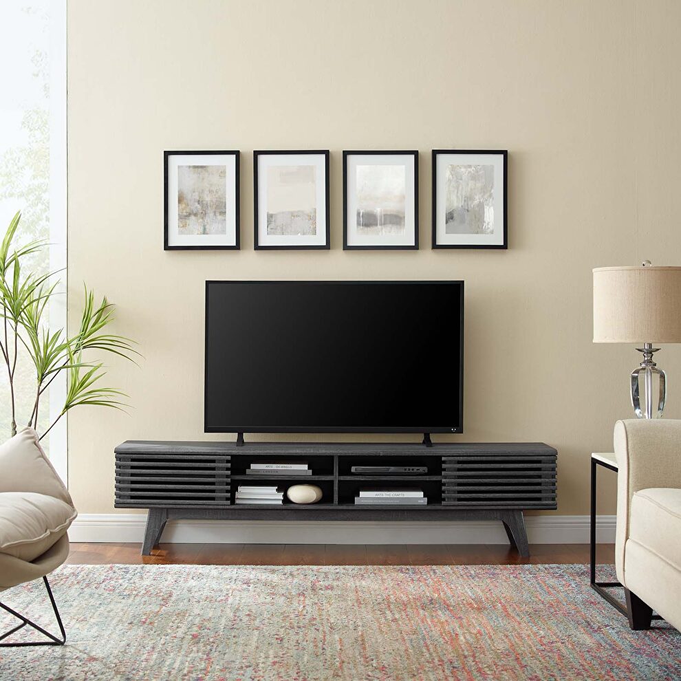 Entertainment center TV stand in charcoal finish by Modway