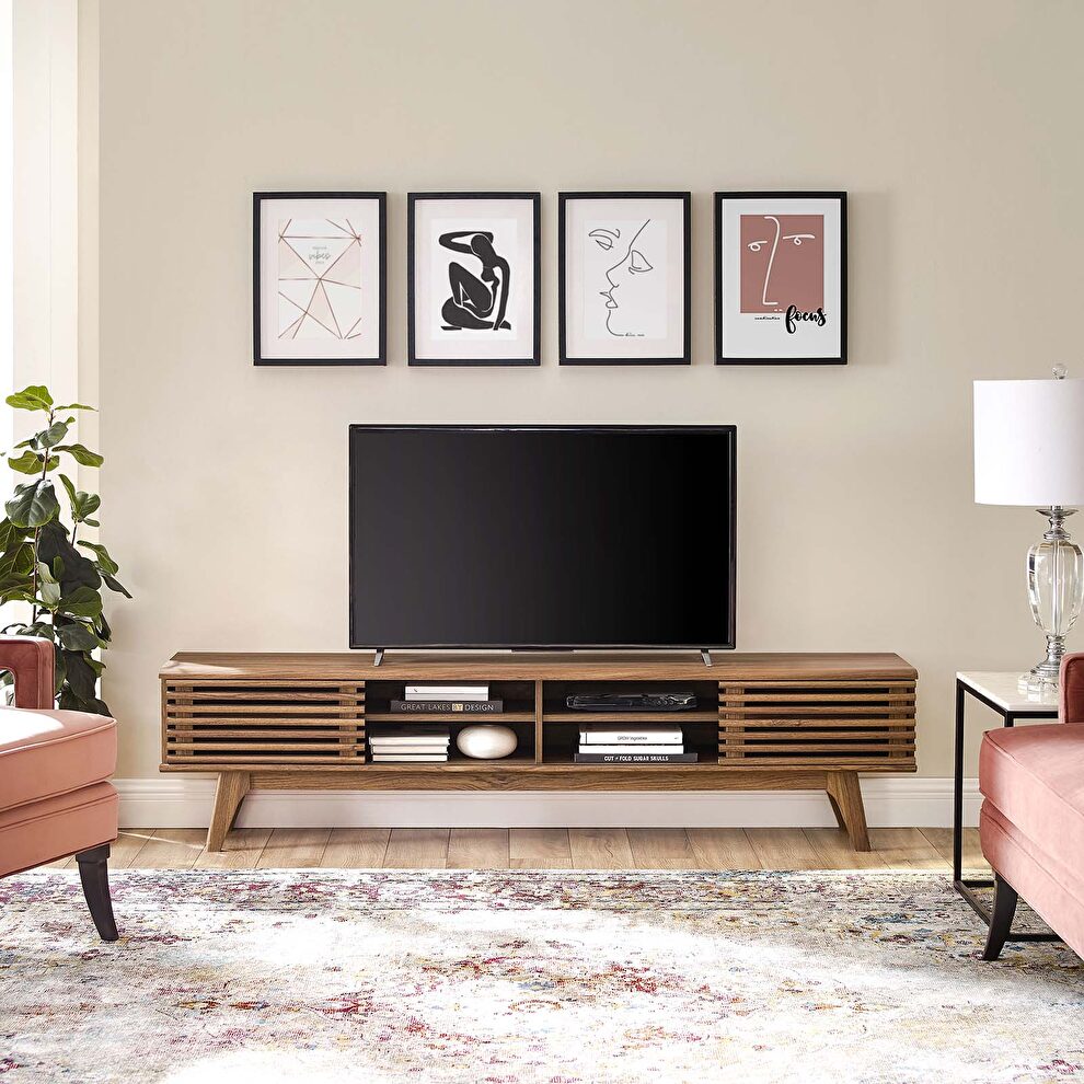 Entertainment center tv stand in walnut walnut by Modway