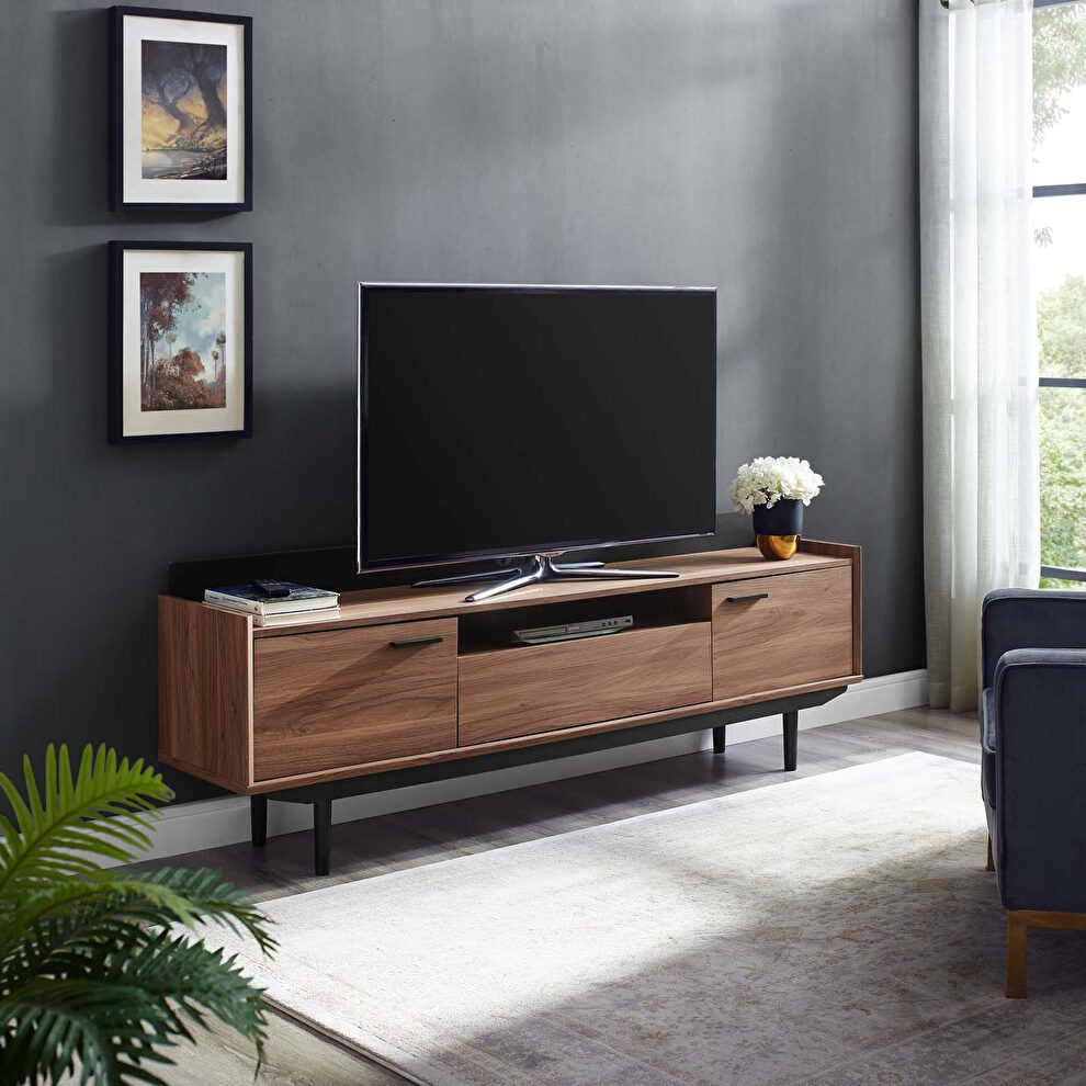 Tv stand in walnut black by Modway