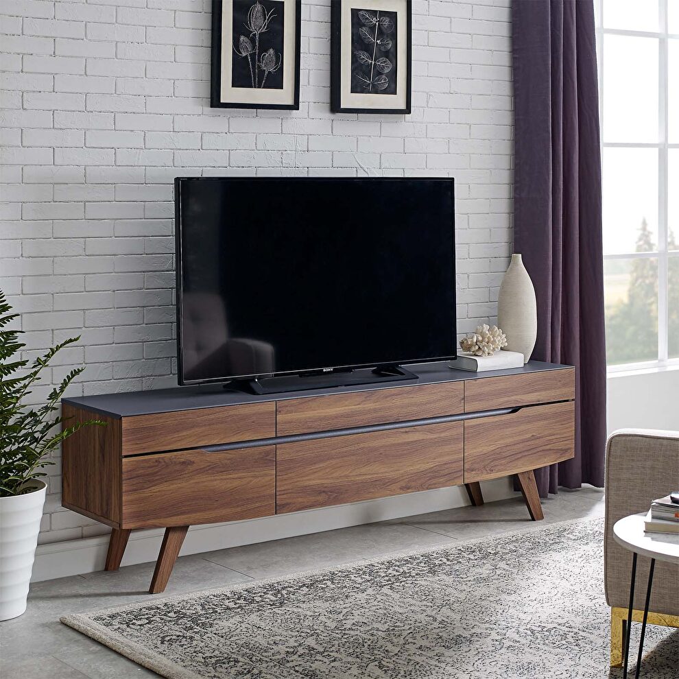 Tv stand in walnut gray by Modway