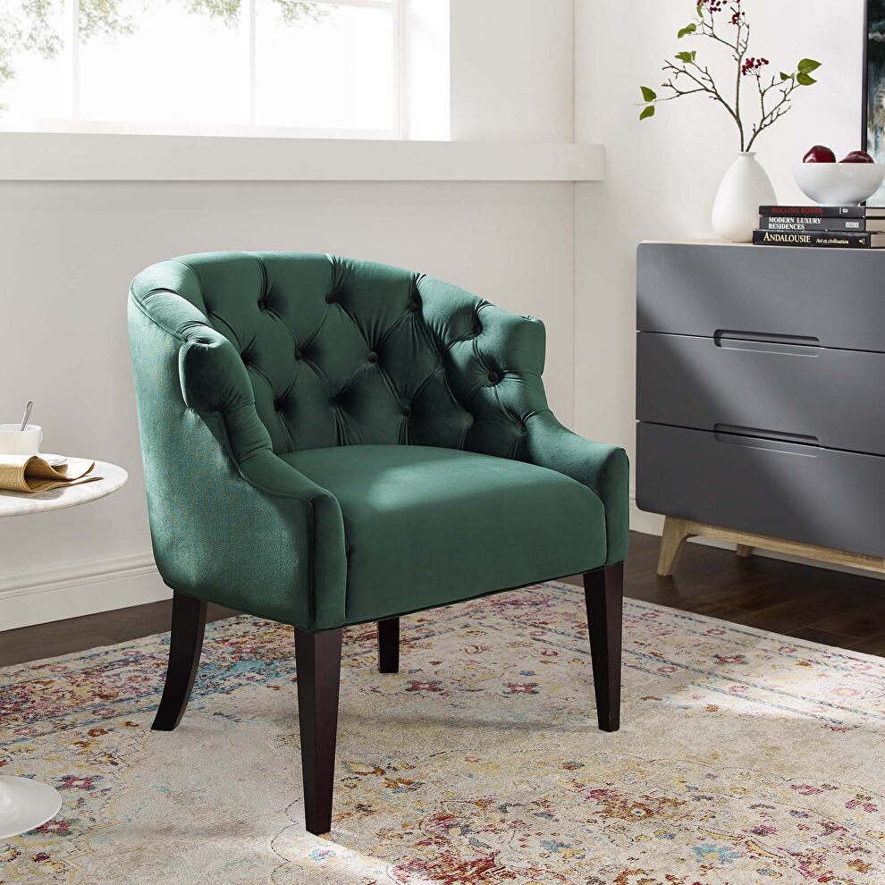 Accent performance velvet armchair in green by Modway