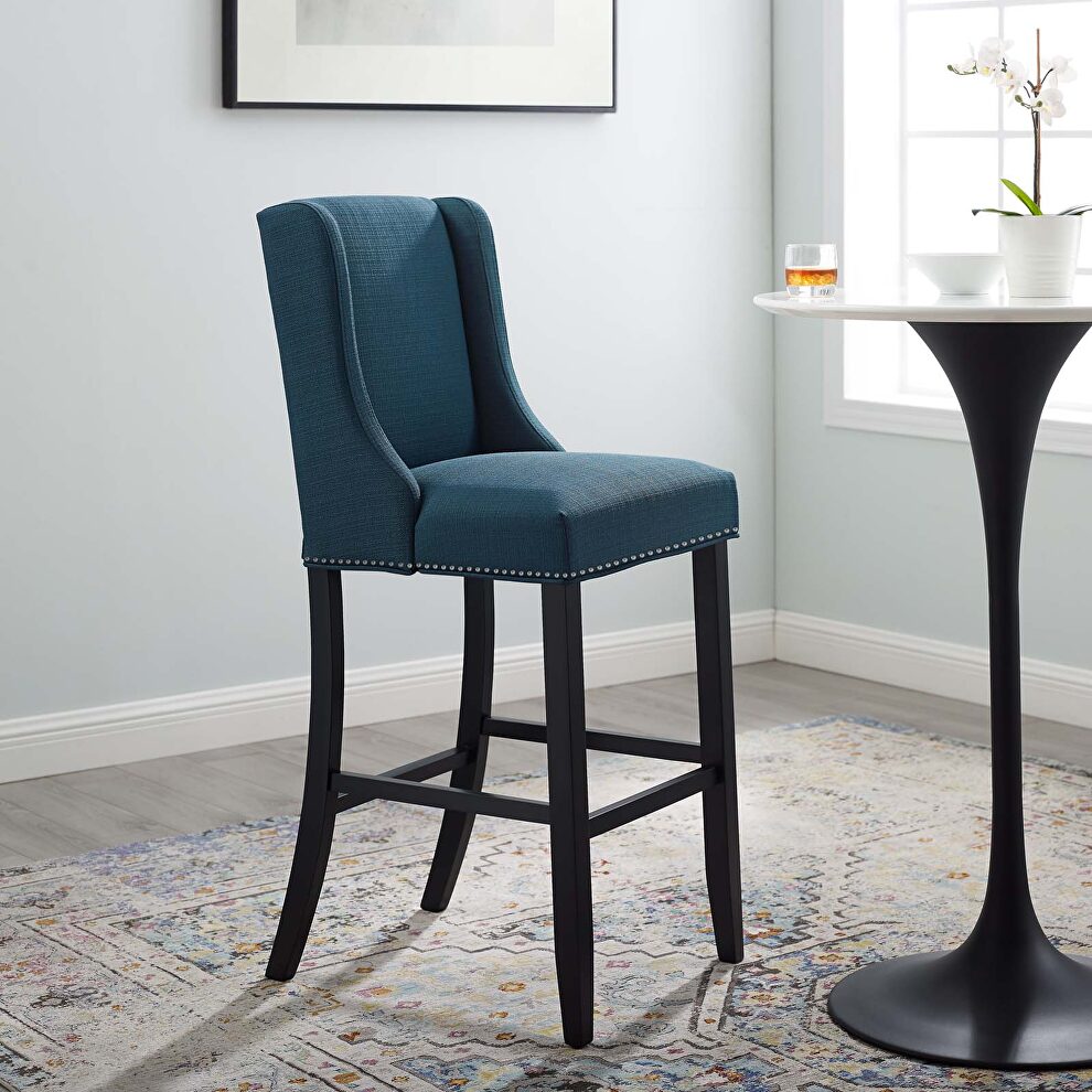 Upholstered fabric bar stool in azure by Modway