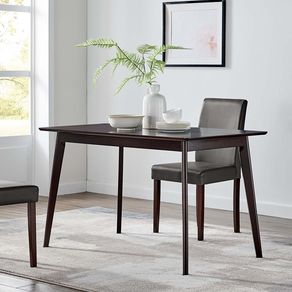 Rectangle dining table in cappuccino by Modway