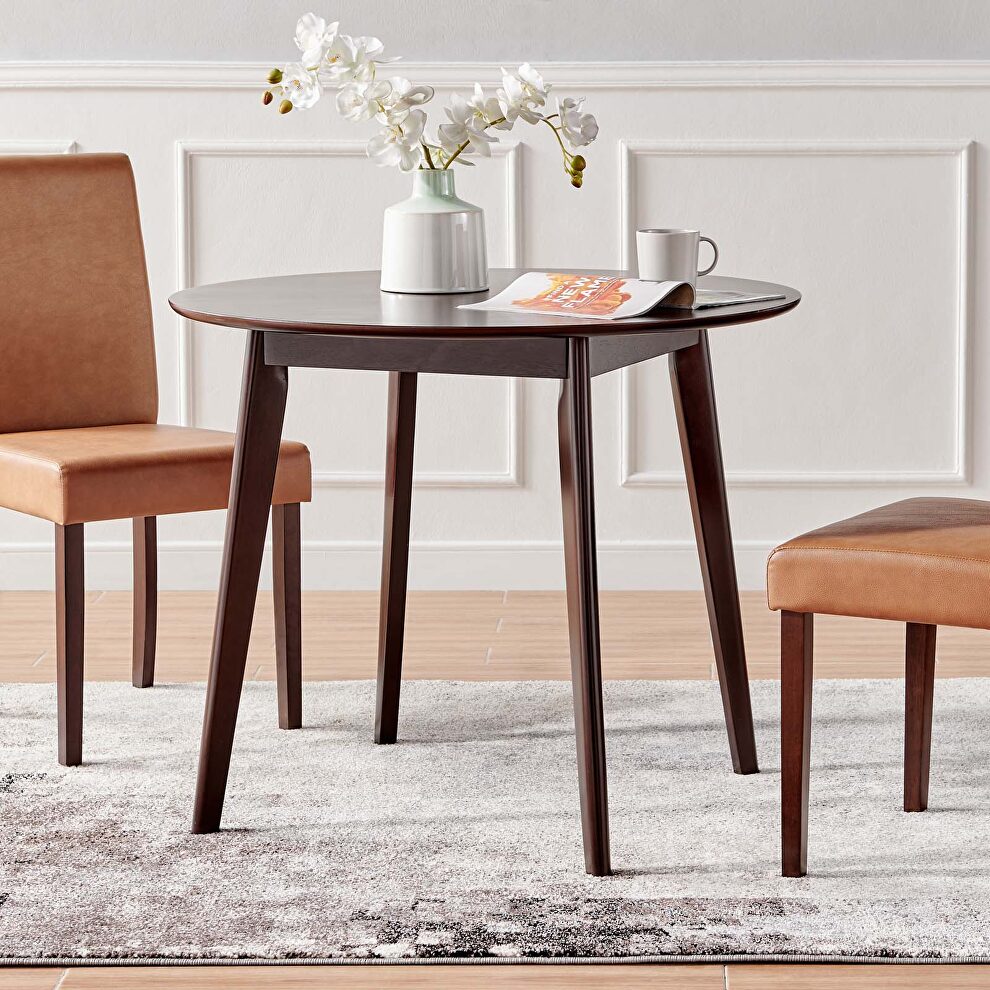 Round dining table in cappuccino by Modway
