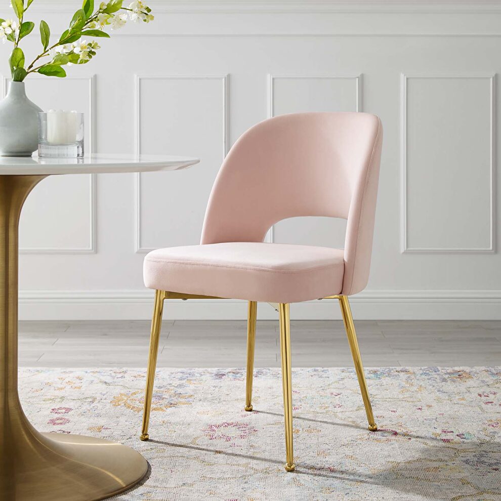 Dining room side chair in pink by Modway