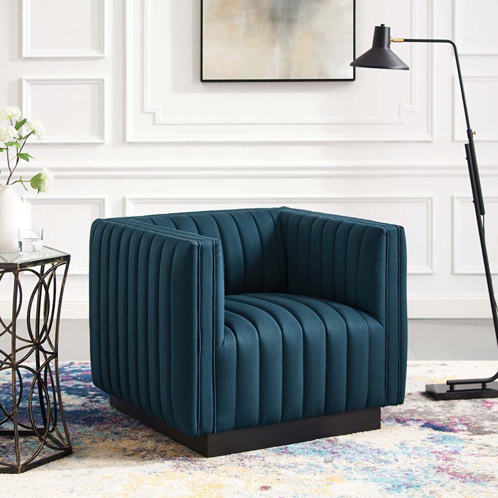Tufted upholstered fabric armchair in azure by Modway