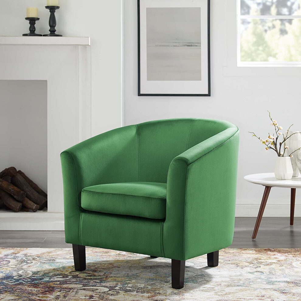 Performance velvet armchair in emerald by Modway