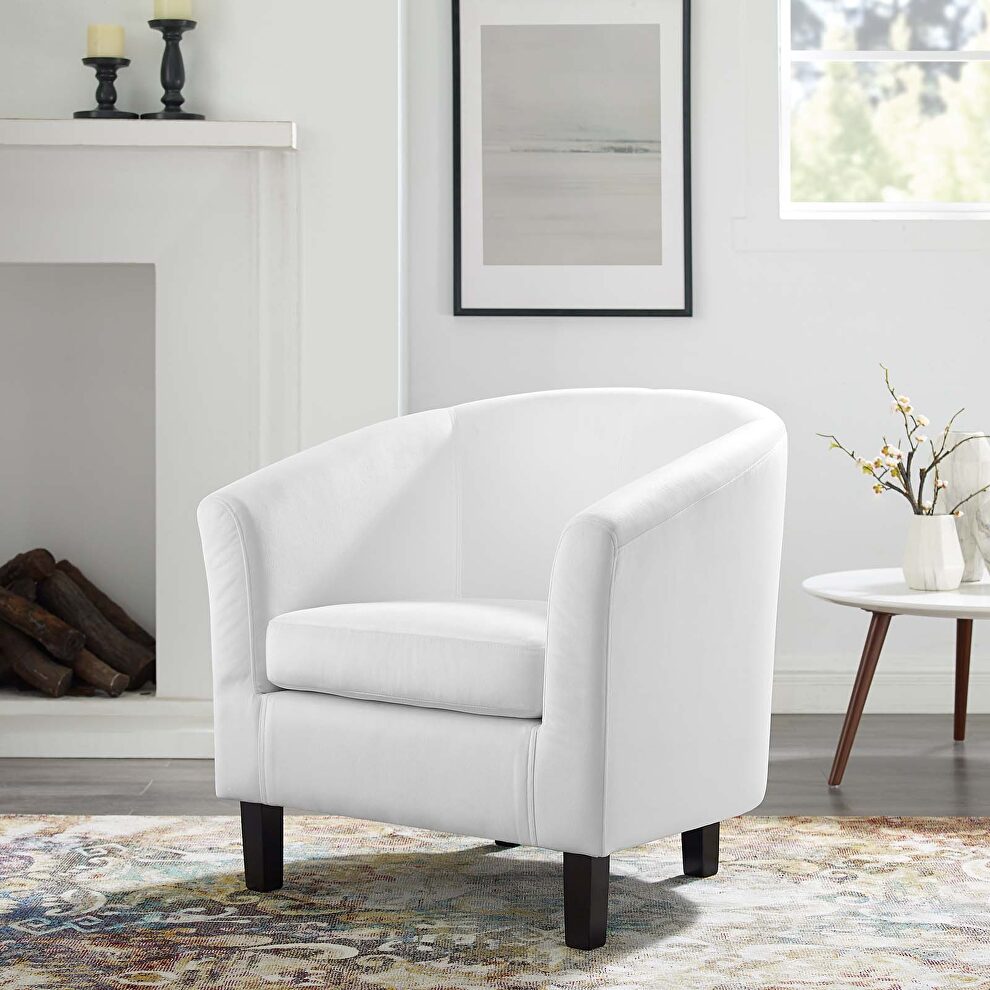 Performance velvet armchair in white by Modway