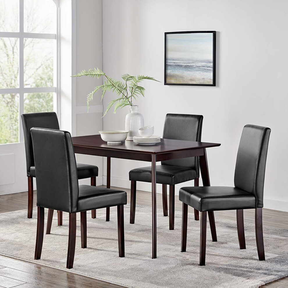 5 piece dining set in cappuccino black by Modway