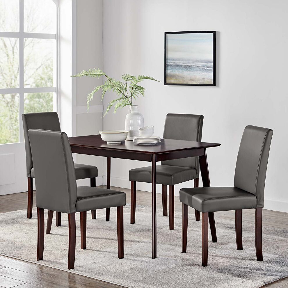5 piece dining set in cappuccino gray by Modway