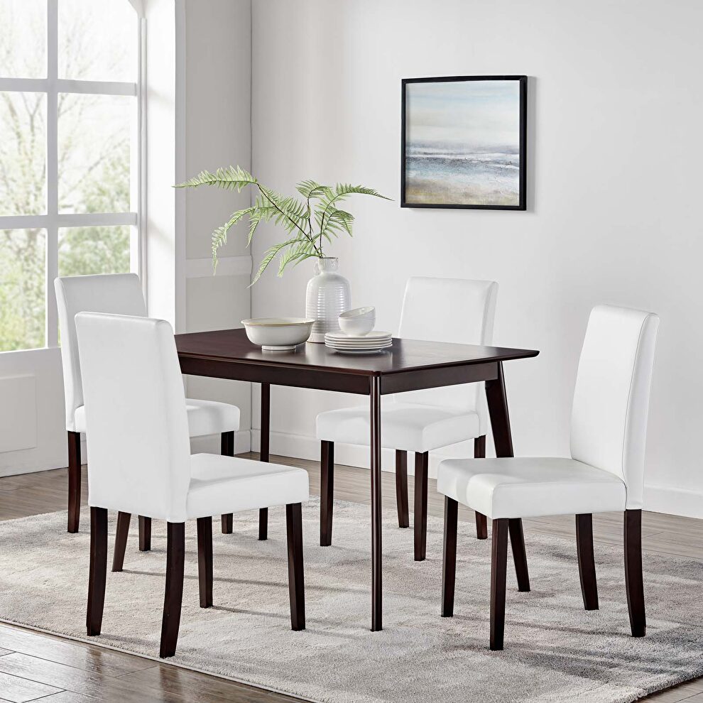 5 piece dining set in cappuccino white by Modway