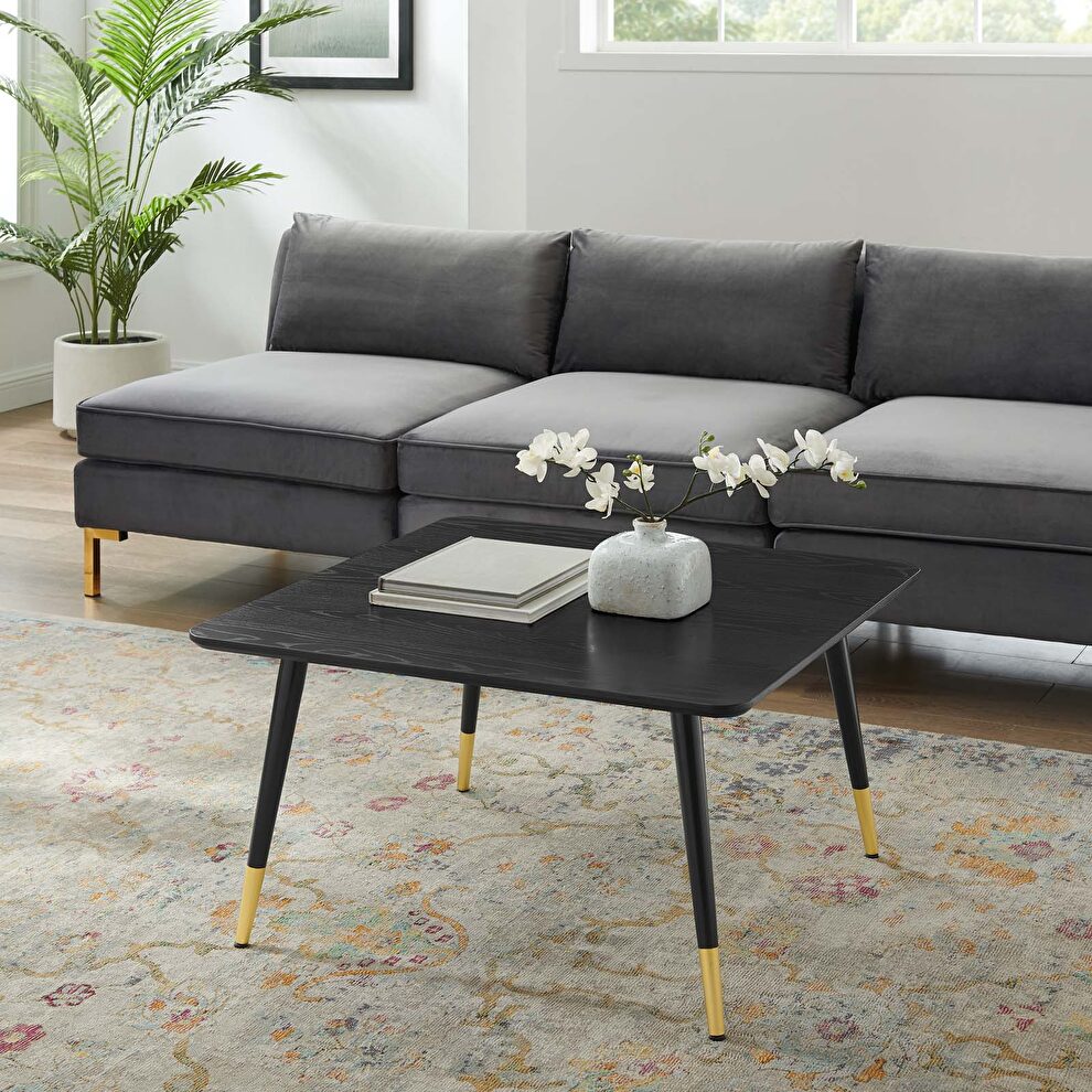 Square coffee table in black by Modway