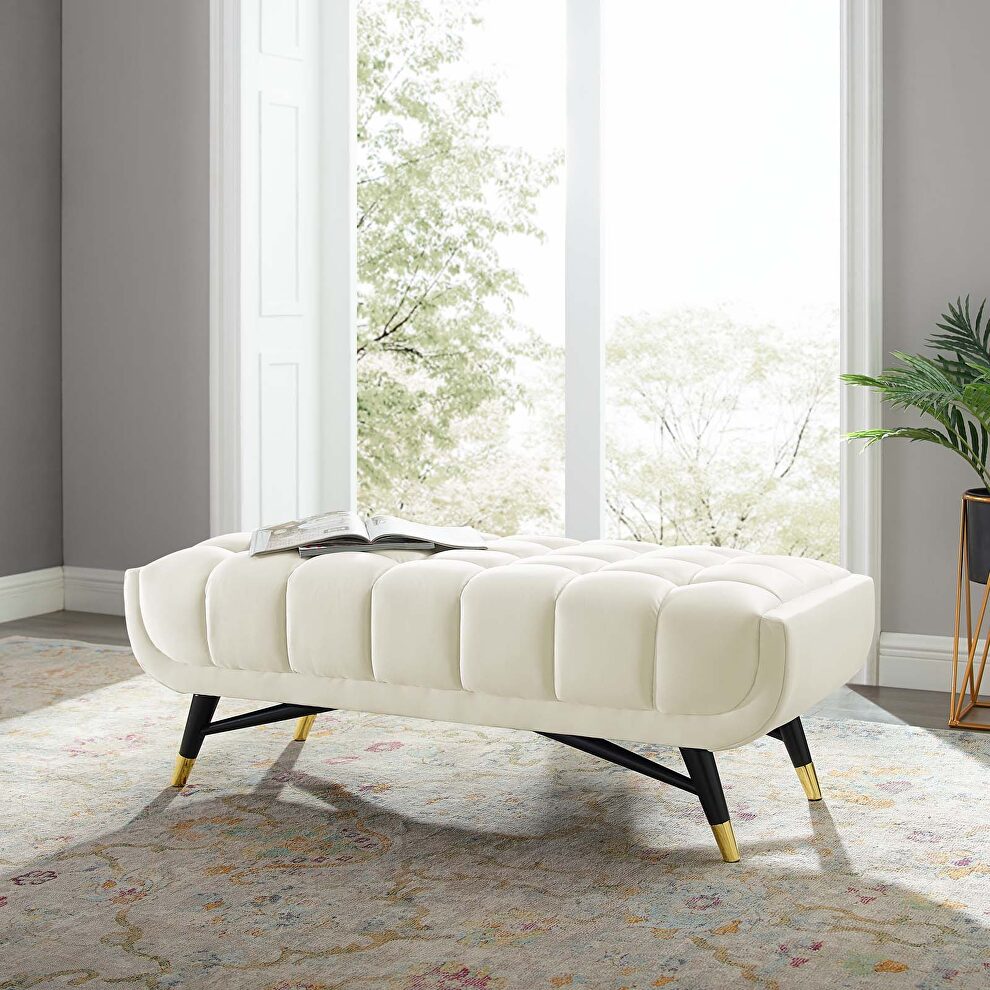 47.5 performance velvet bench in ivory by Modway
