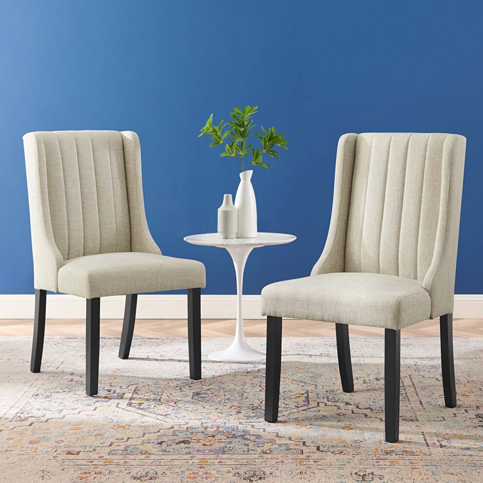 Parsons fabric dining side chairs - set of 2 in beige by Modway
