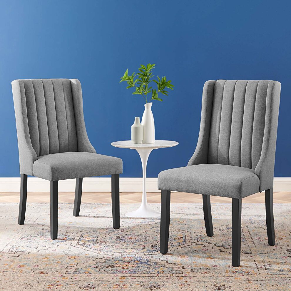 Parsons fabric dining side chairs - set of 2 in light gray by Modway