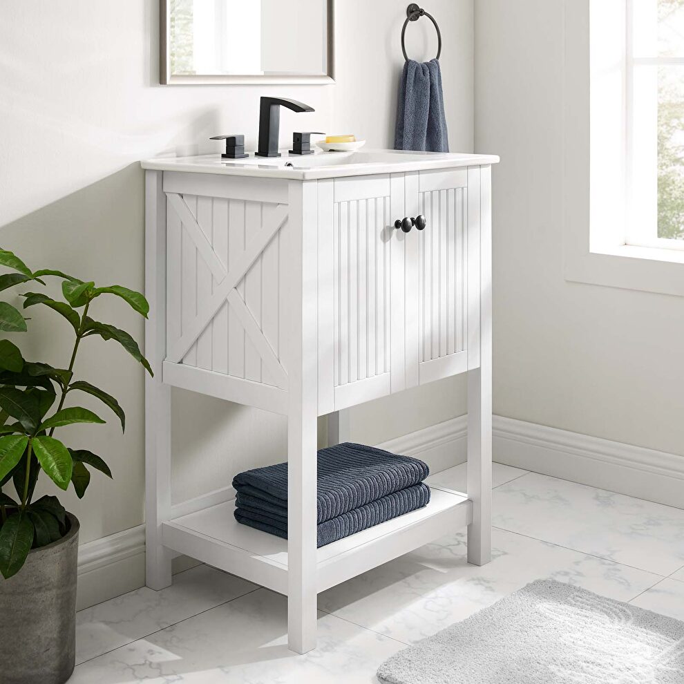 Bathroom vanity in white by Modway