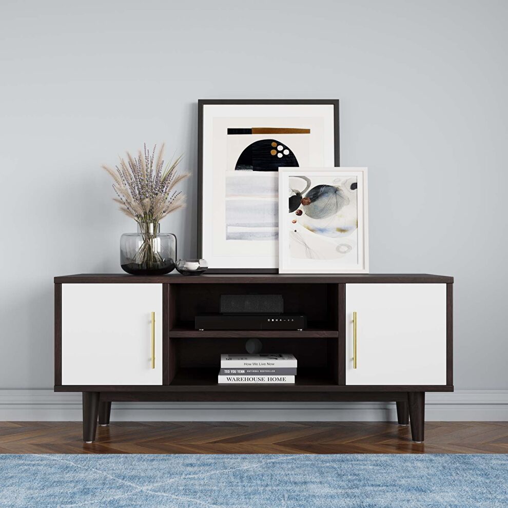 Tv stand in cappuccino white by Modway