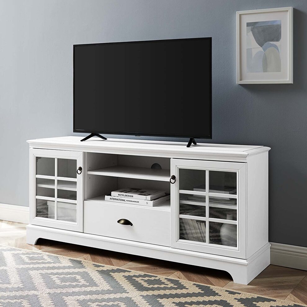 Contemporary design TV stand in white by Modway