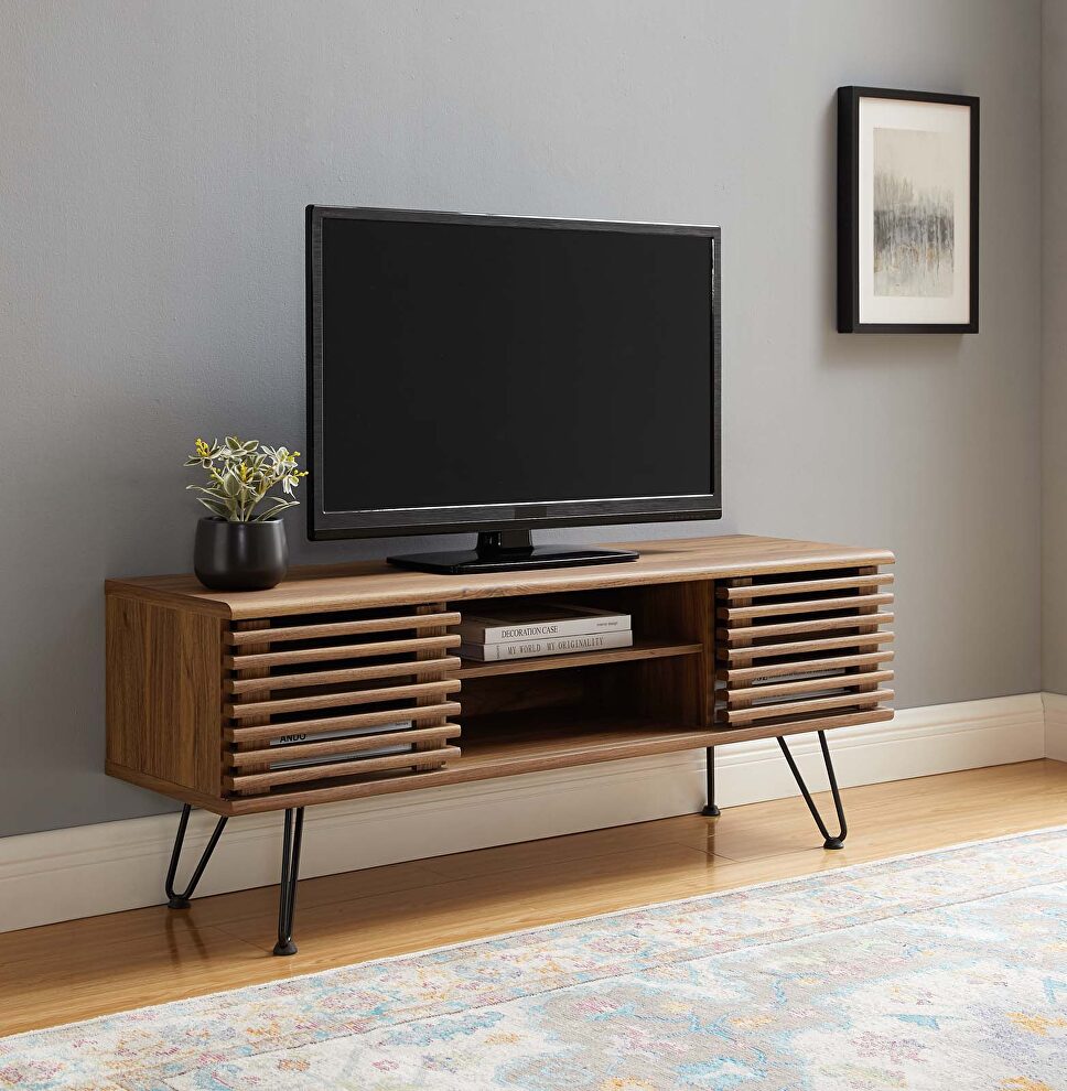 Media console TV stand in walnut by Modway
