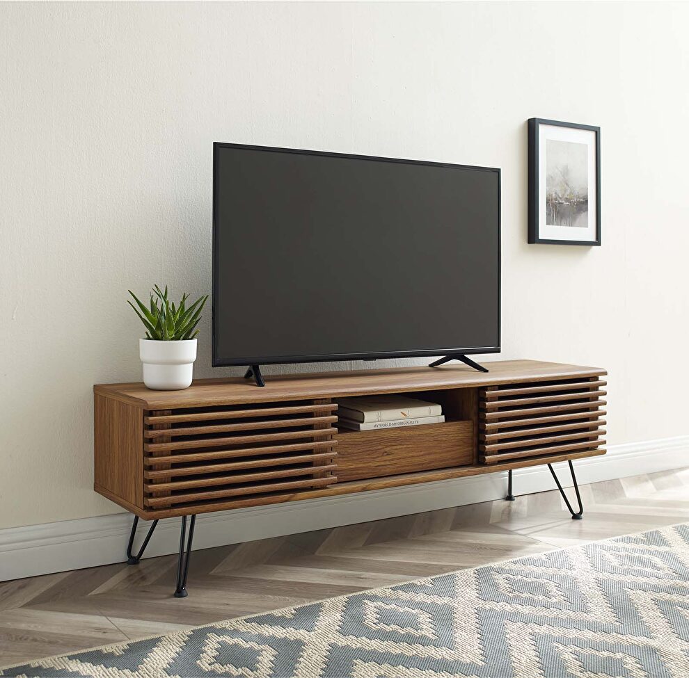 Media console TV stand in walnut by Modway