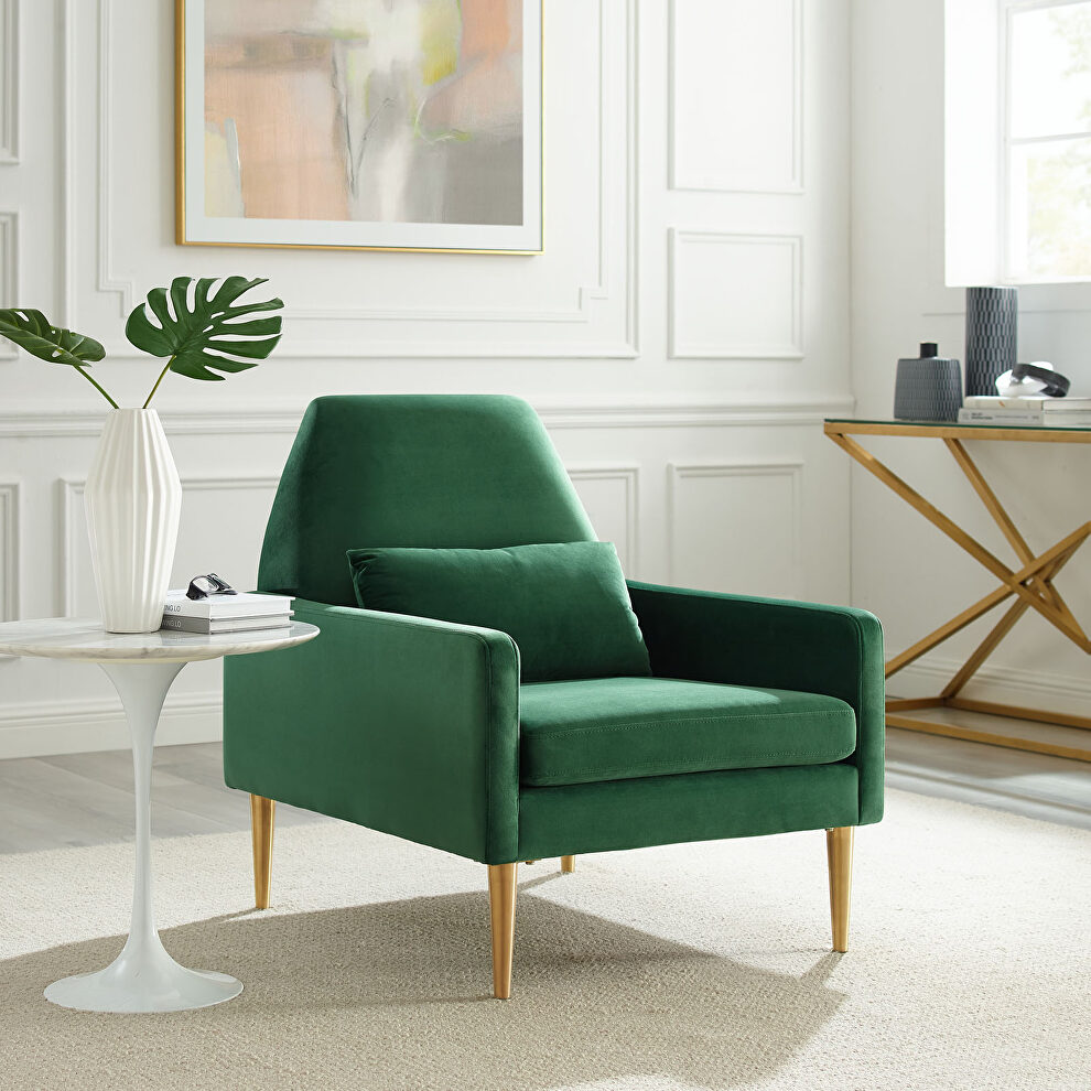 Emerald finish performance velvet upholstery chair by Modway