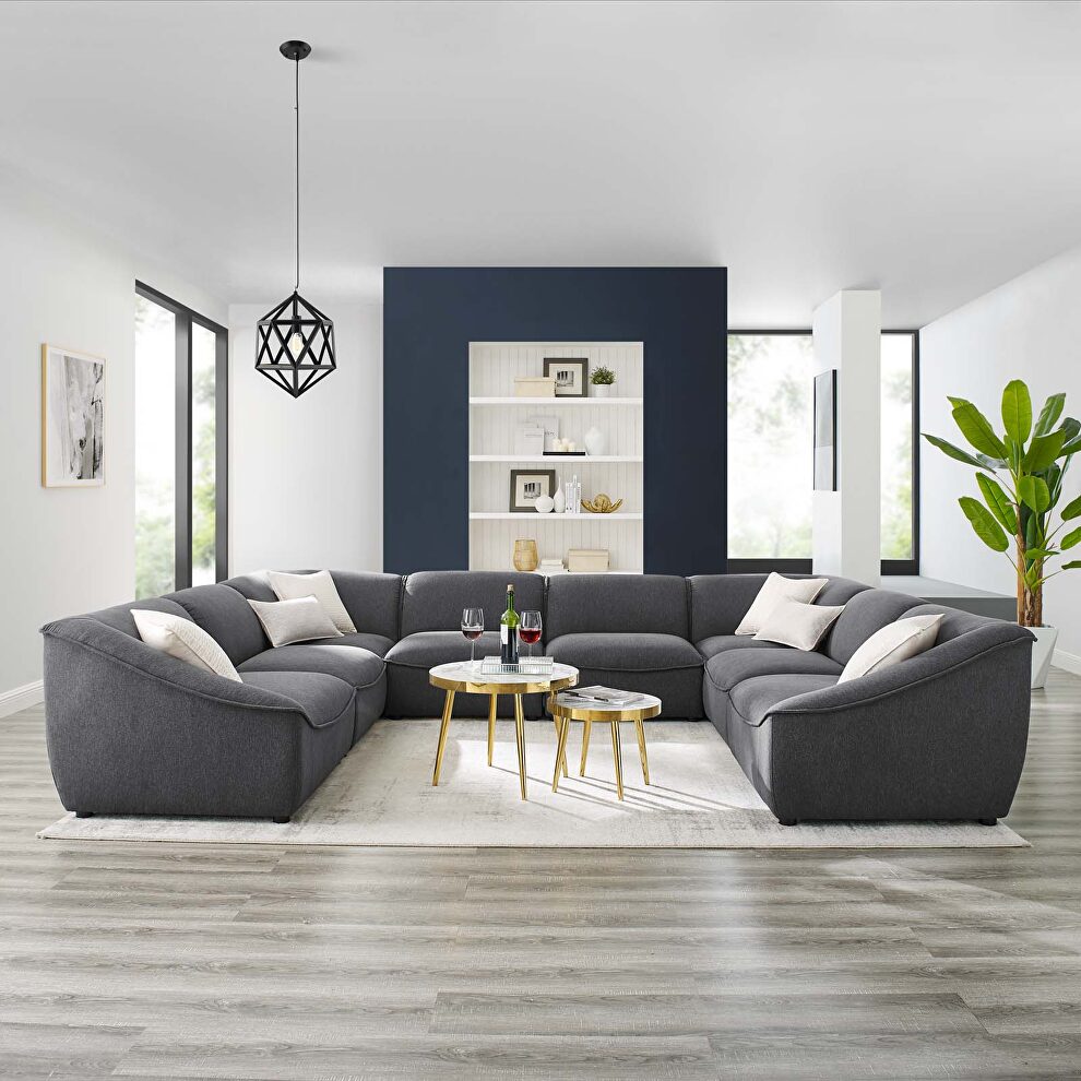 8-piece sectional sofa in charcoal by Modway