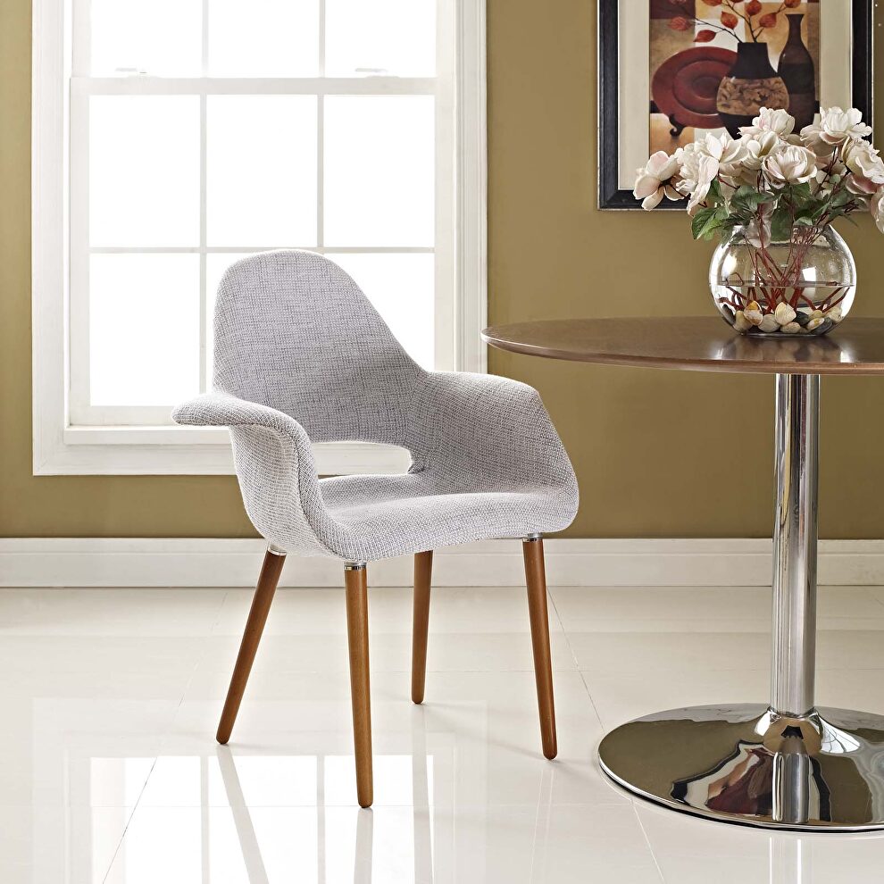 Dining armchair in light gray by Modway