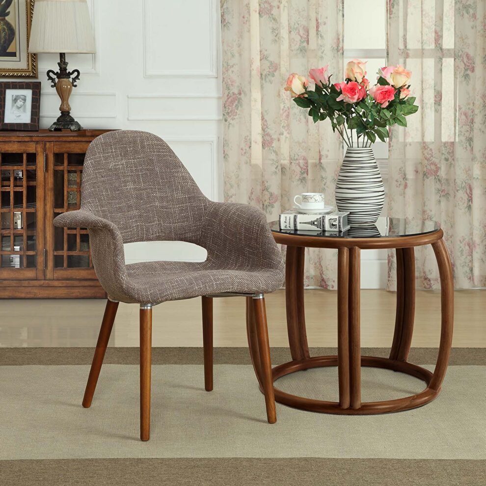 Dining armchair in taupe by Modway