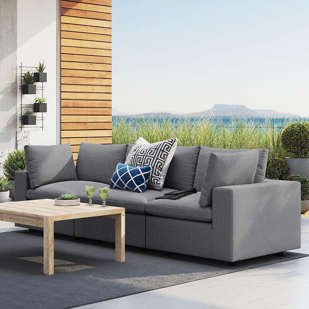 Gray finish sunbrella® outdoor patio sofa by Modway
