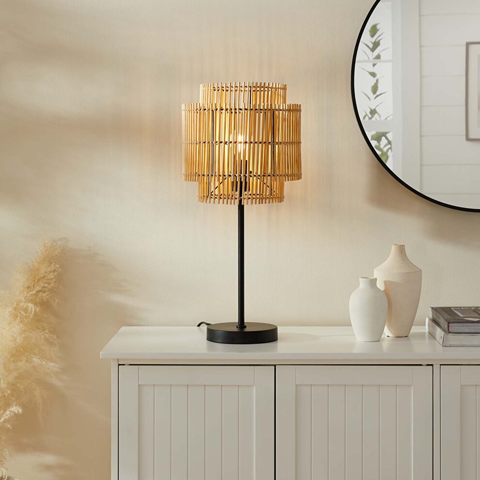 Bamboo table lamp by Modway