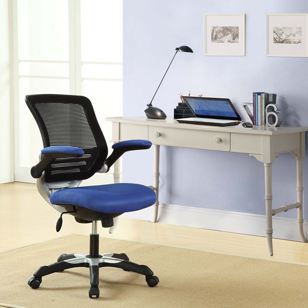 Mesh office chair in blue by Modway