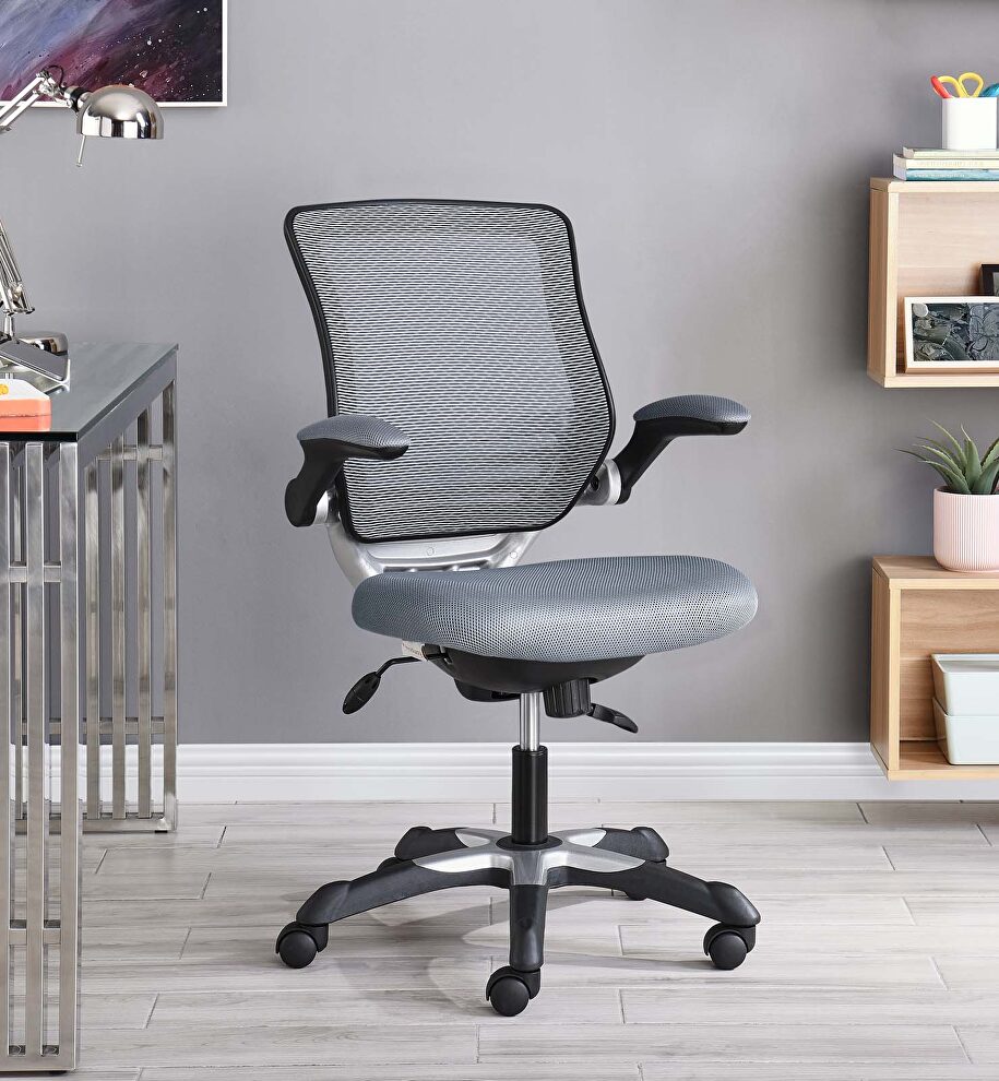 Mesh office chair in gray by Modway