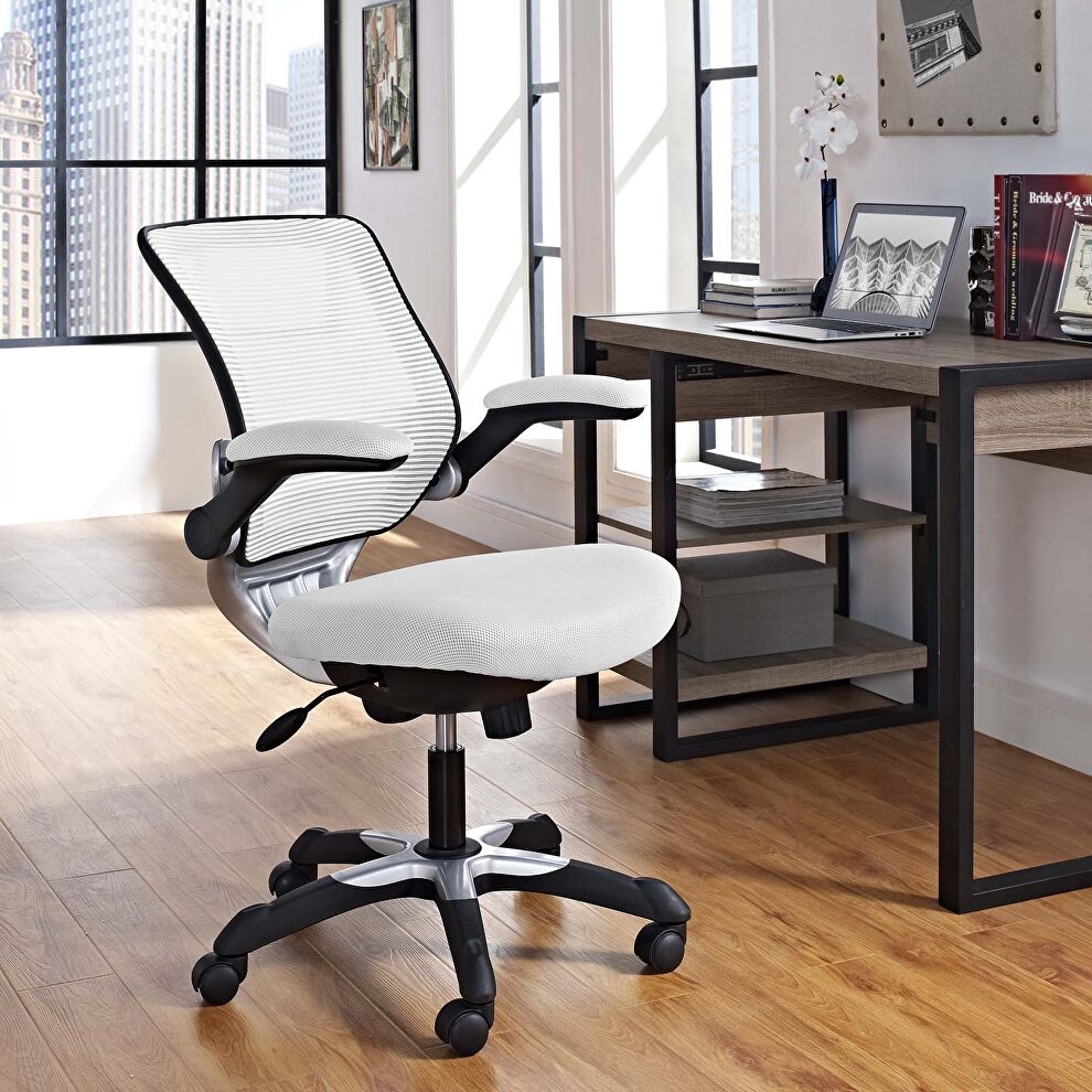 Mesh office chair in white by Modway