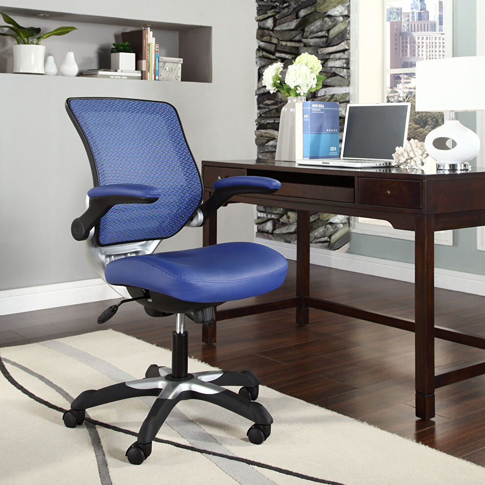 Vinyl office chair in blue by Modway